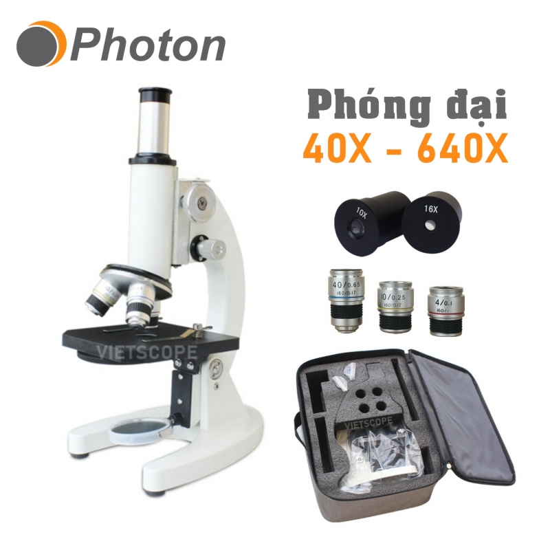 Kính hiển vi chất lượng cao Photon 40x-640x dành cho phòng thí nghiệm, trại thủy sinh, trường học